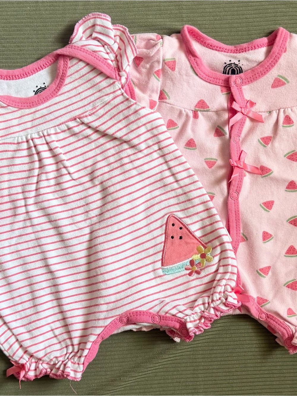 Baby Pink Watermelon One-Piece Bodysuit - Cute Summer Romper